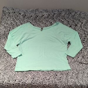 318 - Next Level Raw Edge Mint Tee | Cut Neck Soft Girl Coastal Minimal XL